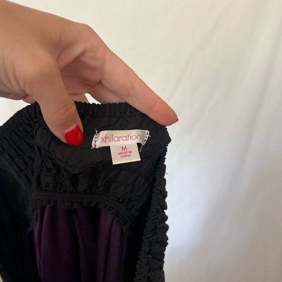 Y2K Purple + Black Bow Top Strapless Bubble Dress - Picture 5 of 6